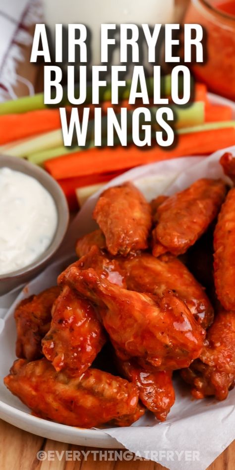 Air Fryer Buffalo Wings, Buffalo Wings Sauce Recipe, Air Fryer Buffalo Chicken, Boneless Chicken Wings, Wing Sauce Recipes, Wings Recipe Buffalo, Homemade Buffalo Sauce, Air Fryer Chicken Wings, Buffalo Chicken Wings