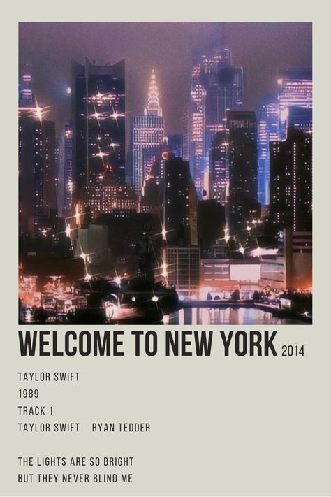 Her Polaroid Poster, New York Taylor Swift, 1989 Polaroids, Taylor Swift Discography, Taylor Swift 1989 Tour, Desktop Wallpaper 1920x1080, Welcome To New York, 1989 Tour, Taylor Songs