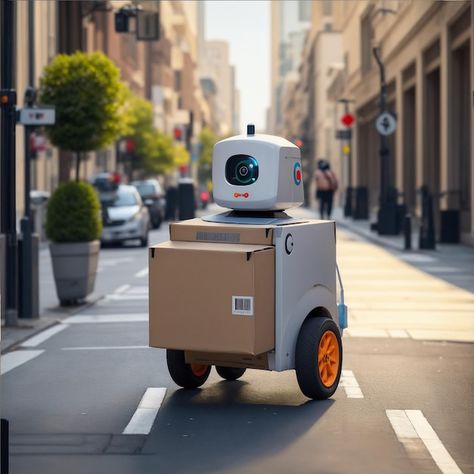 Photo cute delivery robot carrying a pac... | Premium Photo #Freepik #photo Delivery Robot, Photo Cute, Cute Chickens, Robotics, Design Portfolio, Premium Photo, Portfolio Design, Graphic Resources, Carry On