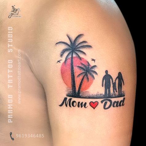 Mom Dad Tattoo Design, Dad Tattoo Design, Mom Dad Tattoo, Mother And Daughter Drawing, Angle Tattoo, Family Tattoo Ideas, Mom Dad Tattoo Designs, Ancient Art Tattoo, Dad Tattoo