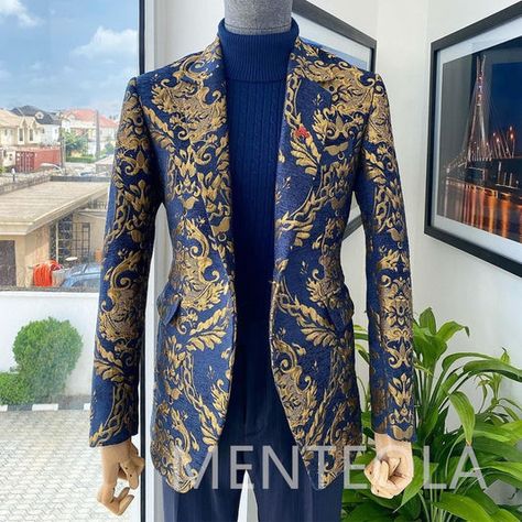 Blazer For Mens, Navy Blue Groom, Gold Tuxedo, Men Suits Wedding, Male Suit, Prom Blazers, Costume Africain, Modern Suits, Suits For Wedding