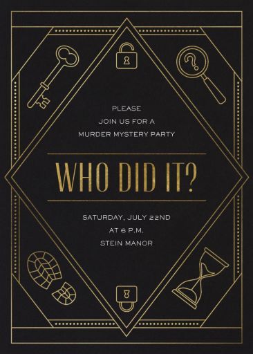 Paperless Post - Crack the Code - Murder Mystery Invitation by Paperless Post Red And Black Party Invitations, Law And Order Themed Party, Sherlock Holmes Themed Party, Clue Party Invitations, Whodunnit Party, Mystery Wedding, Mystery Dinner Party, Secret Party, Modern Classic Wedding Invitations