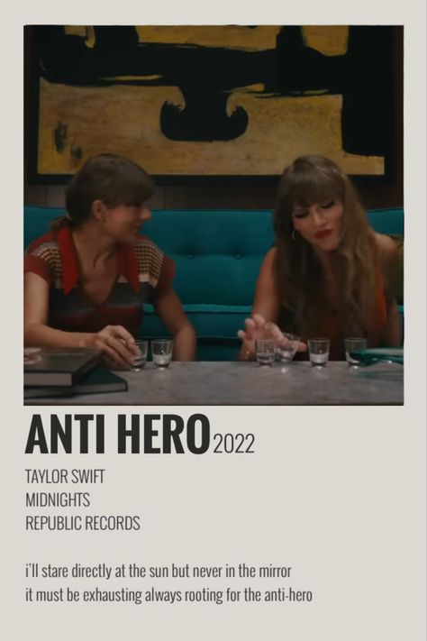 Anti Hero Polaroid Poster, Antihero Tattoo, Anti Hero Poster, Anti Hero Aesthetic, Taylor Swift Polaroid Poster, Eras Colors, Anti Hero Taylor Swift, Taylor Swift Polaroid, Hero Outfit