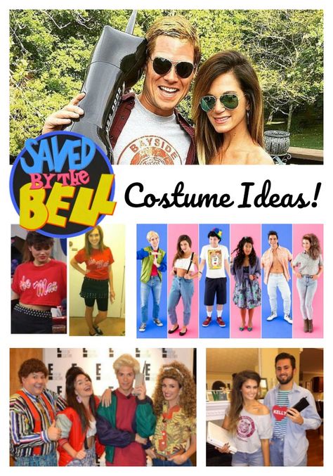 A collection of easy to recreate Saved By The Bell costumes. An entertainment post from Seattle area family lifestyle blog Long Wait For Isabella. Saved By The Bell Costume Couple, Save By The Bell Costume, Saved By The Bell Jessie Outfits, Kelly Kapowski Outfit Halloween Costumes, Zack Morris And Kelly Kapowski Costume, Save By The Bell Party, Saved By The Bell Halloween Costumes, Saved By The Bell Theme Party, Saved By The Bell Trunk Or Treat