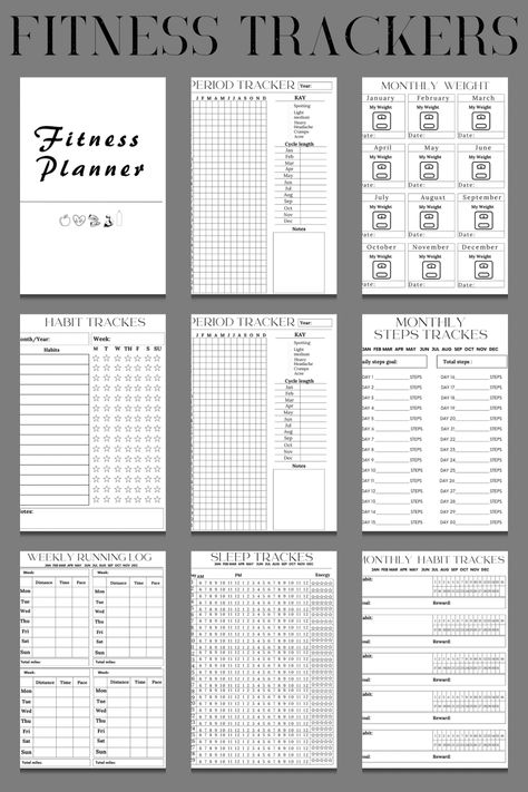 2024 Fitness Tracker, 2024 Workout Tracker, 2024 Planner Template, Workout Journal Template, Weight Journal, Fitness Binder, Business Planner Printables, Gym Planner, Digital Fitness Planner