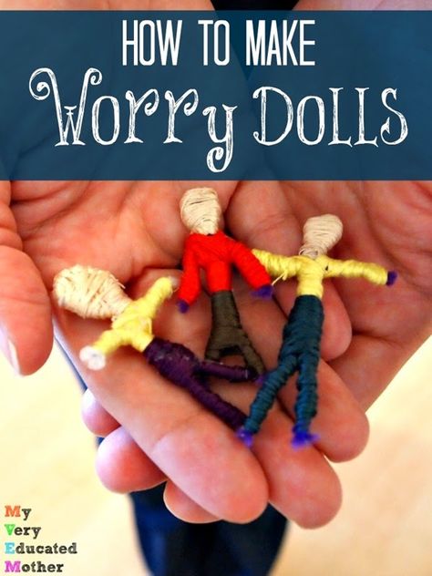 Diy Worry Dolls, Arts And Crafts For Teens, Pagan Crafts, Small Dolls, School Creative, Worry Dolls, Yarn Dolls, Doll Diy, Easy Arts And Crafts