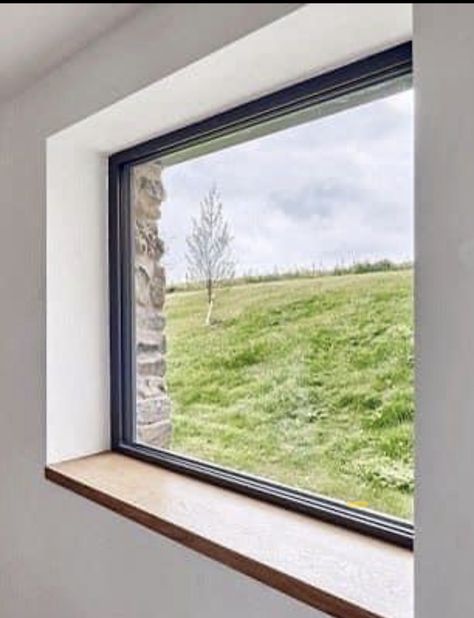 Window Jamb Ideas, Windows Sill Ideas, Dry Wall Return Window, Drywall Wrapped Windows With Sill, Window Board Ideas, Wooden Window Sills, Drywall Return Window With Wood Sill, Wooden Window Sill Ideas, Recessed Window Ideas