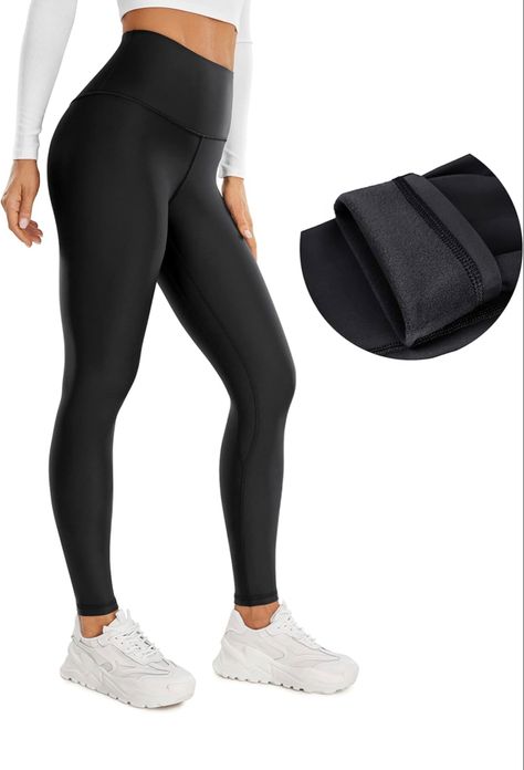 CRZ YOGA Thermal Fleece Lined Leggings Women 28'' - Winter Warm Workout Hiking Pants High Waisted Yoga Tights Full Length Warm Winter Clothes, Thermo Leggings, Yoga Tights, Crz Yoga, Fleece Lined Leggings, Lined Leggings, Thermal Leggings, Winter Must Haves, Womens Thermal