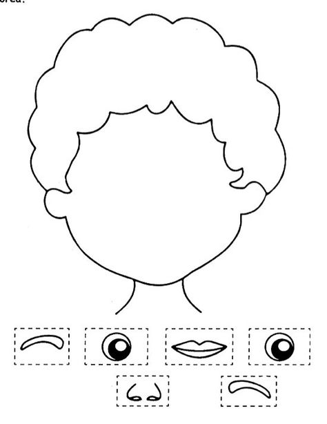 My Body Art For Preschoolers, Face Puzzle Preschool, Face Parts Activities, Build A Face Printable, Make A Face Activity For Kids, My Face Worksheet For Kids, Parts Of The Face Activities For Kids, Myself Activity For Kindergarten, My Face Activities For Preschool