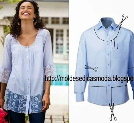 Refashion Clothes: Inspiration & Ideas - MHS Blog Refashion Clothes Upcycling, Mens Shirt Refashion, Clothing Upcycle, Upcycle Sewing, Old Fashion Dresses, Repurposed Clothing, Shirt Refashion, Altering Clothes, Recycle Clothes