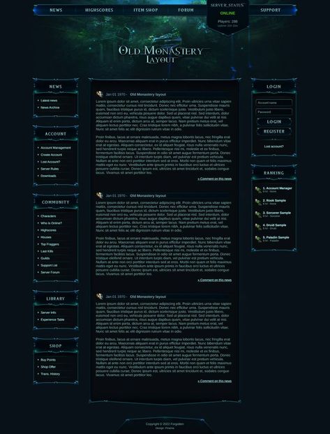 #game #web #design #webdesign #fantasy Game Web Design, Web Template, Website Template, Website Design, Concept Art, Web Design, Gaming, Layout, Deviantart