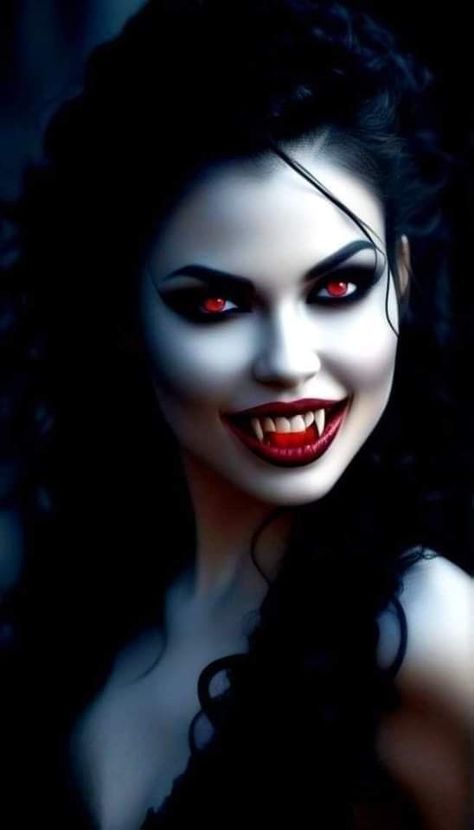 Vampire Ladies, Universal Monsters Art, Vampire Pictures, Female Demons, Realistic Tattoo Sleeve, Quantum Entanglement, Hot Vampires, Female Vampire, Eye Makeup Styles