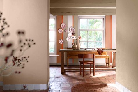 COLOR TRENDS | Trending color palettes 2024 for the home by Sikkens Colour Story, Striped Cushions, Pink Interior, Interior Trend, Montpellier, Color Of The Year, Versailles, Color Trends, Warm Colors