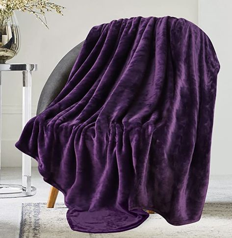 AmazonSmile: Utopia Bedding Fleece Blanket King Size Purple 300GSM Luxury Fuzzy Soft Anti-Static Microfiber Bed Blanket : Home & Kitchen Purple Throw Blanket, Mink Blanket, Purple Blanket, Oversized Throw Blanket, White Throw Blanket, Couch Blanket, Sofa Throw Blanket, Microfiber Blanket, Plush Sofa