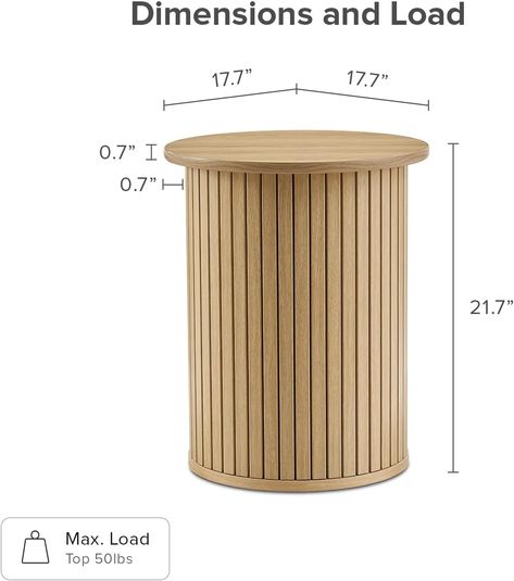 Amazon.com: mopio Quin Pedestal Side Table, Tambour Round Fluted End Table, Small Accent Table for Living Room, Mid Century Modern Night Stand, Circle Bedside Table, Wood Nightstands for Bedroom (Oak) : Home & Kitchen Cylinder Nightstand, Fluted End Table, Circle Bedside Table, Bedside Table Wood, Living Room Mid Century Modern, Room Mid Century Modern, Modern Night Stand, Living Room Mid Century, Small Accent Table