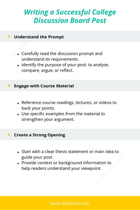 Learn how to craft a successful college discussion board post with these proven tips, from understanding the prompt to encouraging engaging responses.,
Need help with your essays/ paper? I offer professional writing services to boost your success. Visit our website for personalized assistance! Professional Writing, How To Craft, Writing Help, Writing Services, Encouragement, Writing