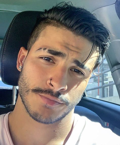 Guys With Nose Piercings, Nose Ring Men, Large Mens Fashion, Types Of Facials, Face Piercings, Short Beard, Facial Piercings, Mens Hairstyles Short, Boy Hairstyles