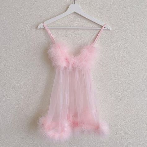 Simon Aesthetic, Gown Aesthetic, Striper Outfits, Fancy Robes, Pink Outfits Victoria Secret, Lacey Dress, Babydoll Shirt, Baby Couture, Cute Lingerie