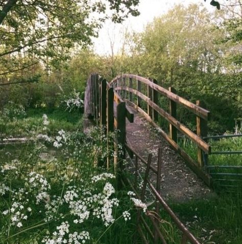 Cottage Aesthetic, Theme Nature, Fotografi Digital, Aesthetic Spring, Wooden Bridge, Cottage In The Woods, Dream Cottage, Have Inspiration, Cottage Core Aesthetic