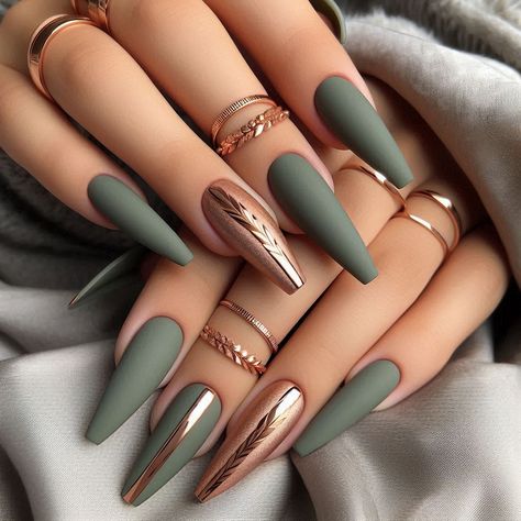 28 Stunning Long Fall Nail Design Ideas to Elevate Your Style - Style Zuri Neutral Long Nail Designs, Long Professional Nails, Matt Finish Nails, Matte Gray Nails Design, Matte Brown Acrylic Nails, Matte Brown Nails Design, Marron Nail Ideas, Brown Matte Nails Design, Long Fall Nail Designs