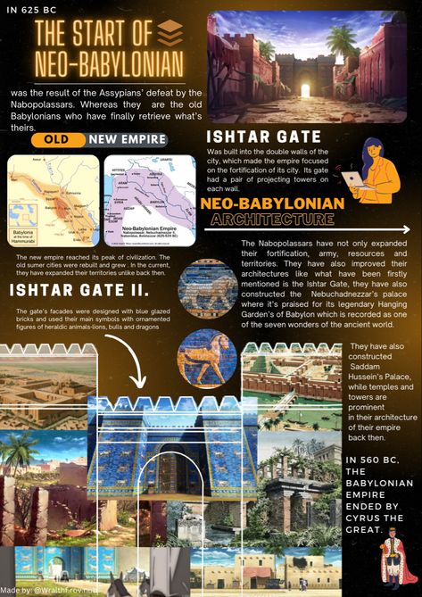 Neo Babylonian Empire, Babylonian Architecture, Babylonian Civilization, Babylonian Art, Babylon Empire, Babylonian Empire, Books History, History Infographic, Ancient Babylon