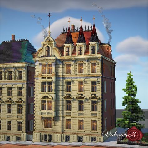 Minecraft | building (@bakery_builders) • Instagram photos and videos European Minecraft Builds, Minecraft Ancient City Transformation, Minecraft Stores Building, Minecraft Museum Building, Minecraft Downtown, Minecraft Medieval City, Minecraft Stores, Mc Building Ideas, Minecraft Museum