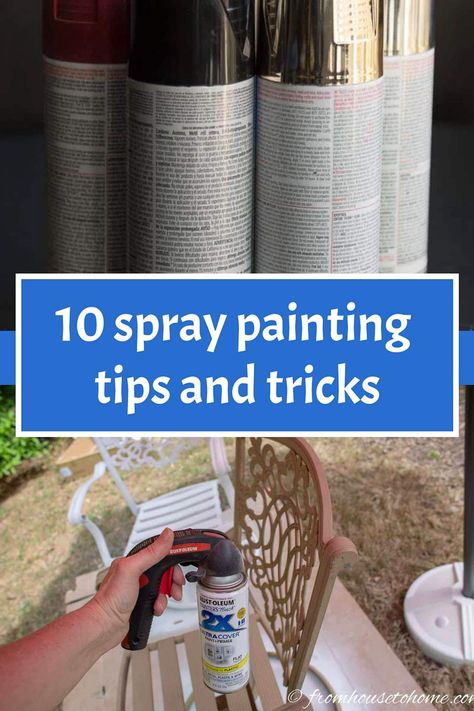 10 spray painting tips and tricks Painting With Spray Paint, Spray Painting Metal, Spray Paint Dresser, Paint Sprayer Tips, Spray Painting Furniture, Spray Paint Techniques, Stone Spray Paint, Painting Tips And Tricks, Spray Paint Crafts