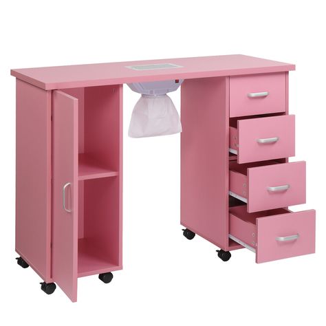 Pro Manicure Table Nail Desk Beauty Salon Dust Collector Drawers+Wheel+Wrist Pad Table Installation, Manicure Station, Nail Desk, Nail Station, Nail Table, Clean Desk, Mdf Panel, Bright Design, Manicure Table