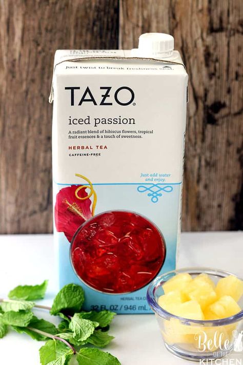 Sparkling Pineapple Passion Tea - Belle of the Kitchen Tazo Passion Tea, Erin Williams, Booze Drink, Passion Tea, Tea Drinks, Tea Health Benefits, Pj Party, Starbucks Lovers, Frozen Pineapple