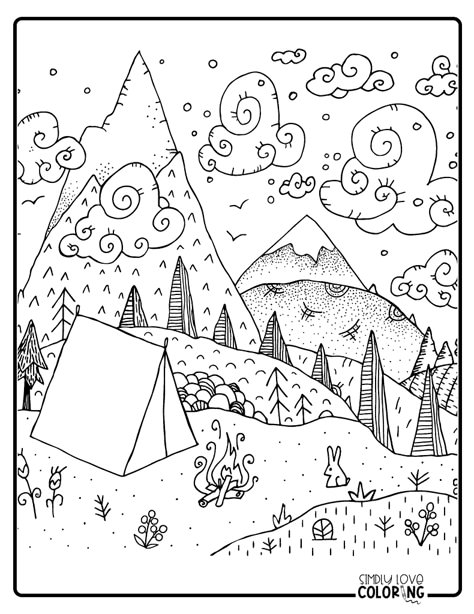 Free Campfire Coloring Pages - Simply Love Coloring Camping Coloring Pages Free Printable, Adventure Coloring Pages, Summer Camp Themes, Camping Coloring Pages, Summer Coloring, Colouring Printables, Printable Coloring Sheets, Fun Printables, Camping Theme