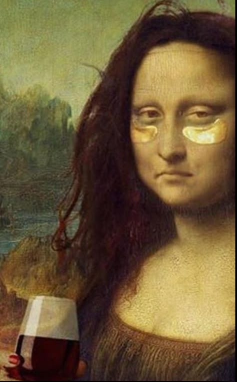 Taste the good life this weekend🥂 #cheerstotheweekend #midlifeinspirations #emptynest Collage Des Photos, Art Jokes, Art Parody, Funny Art, Mood Pics, Mona Lisa, Phone Wallpaper, Pop Art, A Woman