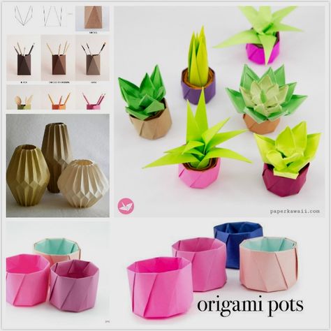 I suppose that most of us have plants in your house.Can you tell me what is the material of your pot?Plastic,soil ,ceramic and so on.Today I will show you a origami pot.This origami cup can be tall or short, made from 1 sheet of square paper, no glue or cuts required.Are you excited when you hear about it? Origami Pot, Paper Flower Pot, Origami Cup, Diy Flower Pot, Best Origami, Geometric Origami, Origami And Quilling, Cute Origami, Origami Paper Art