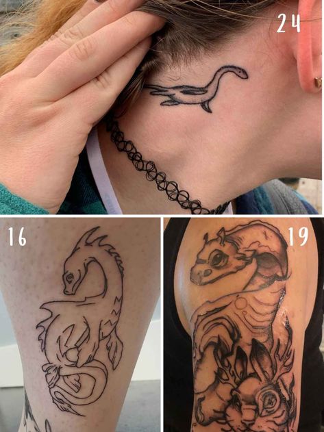 73 Loch Ness Monster Tattoo Ideas - TattooGlee Lockness Monster Tattoo, Locness Monster Tattoo, Nessy Tattoo, Loch Ness Monster Tattoo, Nessie Tattoo, Monster Tattoo Ideas, Lochness Monster, Monster Tattoo, Tattoo Now