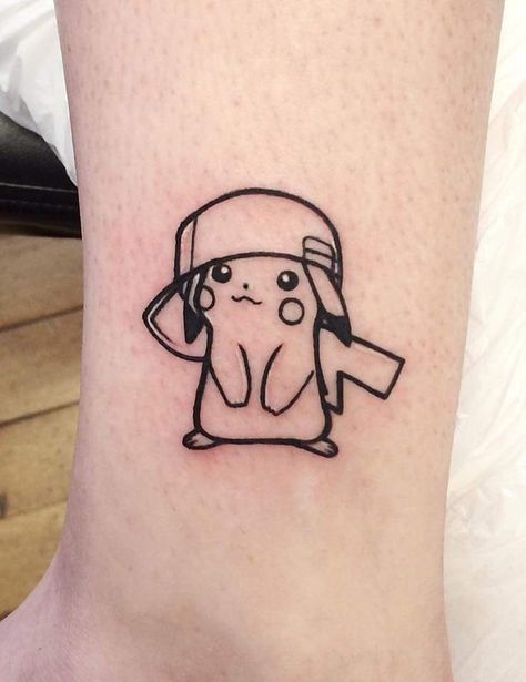 Simple Video Game Tattoos, Fancy Tattoo For Girl, Fancy Tattoo For Boy, Pokemon Tatoos Ideas, Small Tattoos Funny, Funny Tattoo Designs, Pikachu Tattoo Design, Friend Tattoos Matching, Spongebob Tattoo