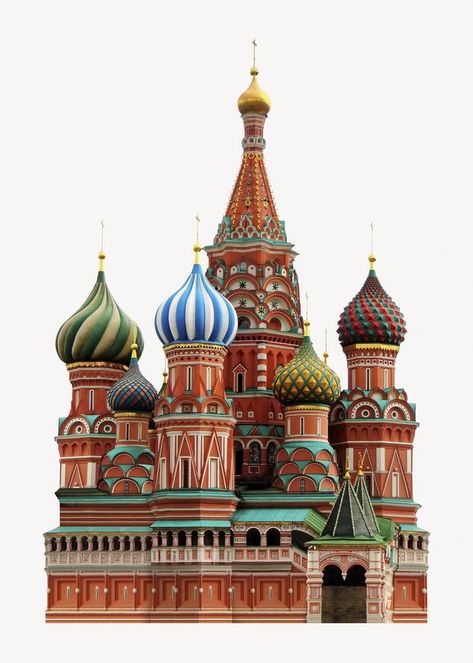 Famous Architecture Buildings, Fashion Design Inspiration Board, Cat Castle, St Basils Cathedral, Photo Elements, Travel Collage, St Basil's, Famous Architecture, Russian Architecture