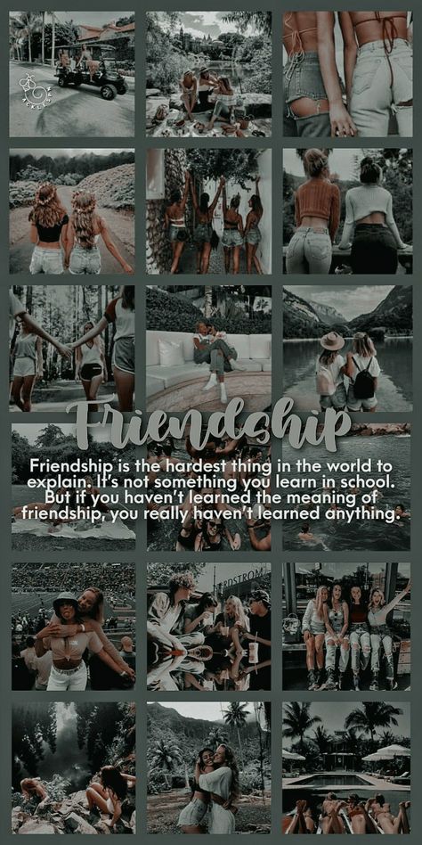 Friendship Template Instagram, Bff Wallpaper, Friends Collage, Friendship Wallpaper, Family Collage, Family Cute, American High School, Selfie Captions, Memories Photography