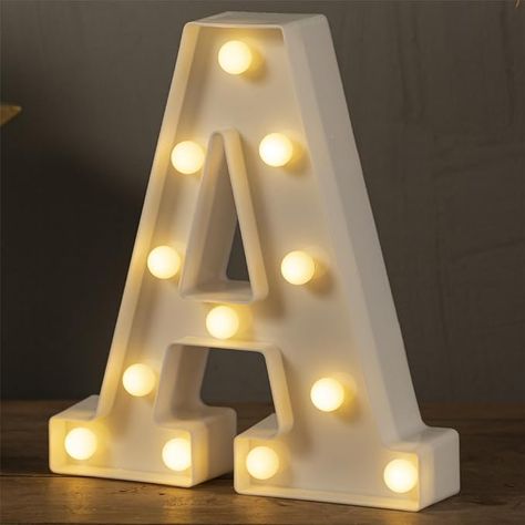 Amazon.com: HXWEIYE Big Light Up Letters A, LED Marquee Sign 26 Alphabet and 10 Number for Party Birthday Bar Battery Powered Christmas Decor Letter Lights (Warm White) : Home & Kitchen Bas Mitzvah, Wall Decor Letters, Letter Lights, Alphabet Lighting, Lighted Marquee Letters, Outdoors Birthday Party, Lights Wedding Decor, Birthday Bar, Christmas Lamp