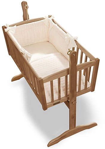 Clair de Lune Marshmallow 2 Piece Rocking Crib Set - Cream Rustic Baby Cribs, Rocking Crib, Beige Bedding, Residential Care Home, Unisex Nursery, Beige Bed, Baby Cradle, Innovative Gadget, White Nursery