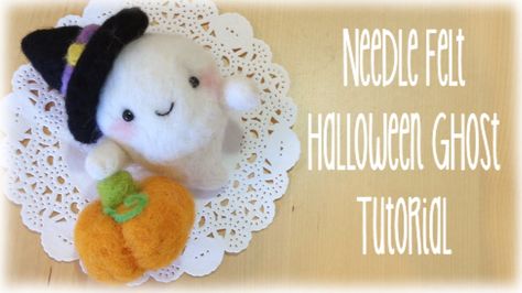 Isn’t this just the cutest?  And who doesn’t love a nice, simple tutorial.  You already have so much to do to get ready for Halloween, it’s a great idea to create something new and if we can make it a … Read More ... Felting Halloween, Needle Felt For Beginners, Felt For Beginners, Needle Felting Patterns, Needle Felted Halloween, Ghost Tutorial, Felting Patterns, Felted Halloween, Diy Halloween Ghosts