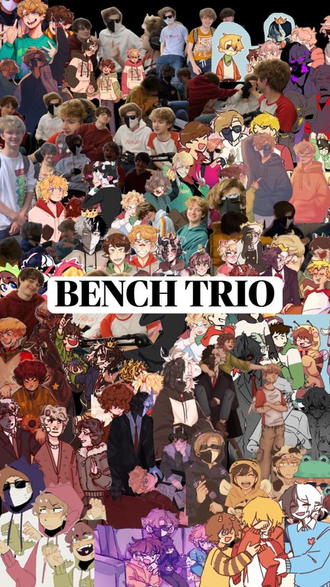 Bench Trio Wallpaper Phone, Bee Duo Wallpaper, Benchtrio Wallpapers, Bench Trio Wallpaper, Tommyinnit And Tubbo Wallpaper, Dsmp Chromebook Wallpaper, Dsmp Collage Wallpaper, Trio Wallpaper, Mcyt Wallpaper