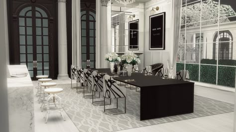 Sims Urban Cc, Spa House, Exterior Columns, Brindleton Bay, Luxury Mansions Interior, Modern Penthouse, Estate Interior, Indoor Bar, Instagram Baddie