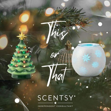 Do you like this or that?! 😍 #ScentsyWarmers #Christmas #homedecor #Wax #waxwamers Scentsy Posts, Scentsy Pictures, Scentsy Games, Scentsy Fall, Scentsy Ideas, Selling Scentsy, Scentsy Party, Fall Party, Merry Little Christmas