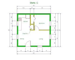 House Plans 2 Bedroom, Four Square Homes, Studio Floor Plans, Cabin Floor, A Small House, Cabin Floor Plans, Tiny House Floor Plans, Bedroom Floor Plans, Cottage Plan