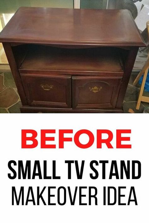 Decorating on a budget? check out this before and after tv stand upcycling idea. This painted furniture project is fun and creative so check it out. #diy #tvstand #makeover Old Tv Stand Makeover, Tv Stand Makeover Diy, Tv Stand Upcycle, Old Tv Stand, Tv Stand Makeover, Granite Furniture, Old Tv Stands, Small Tv Stand, Old Tables