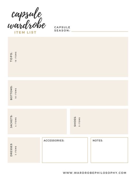 Capsule Wardrobe Planner, Wardrobe List, Wardrobe Planner, Sunday Clothes, Capsule Wardrobe Minimalist, List Planner, Clothes Closet Organization, Fashion Capsule Wardrobe, Spring Capsule