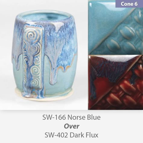 Dark Flux Glaze, Mayco Norse Blue, Lidded Jars Pottery, Amaco Glazes, Ceramic Glaze Recipes, Pottery Handbuilding, Clay Tiles, Glaze Recipe, Pottery Glazes