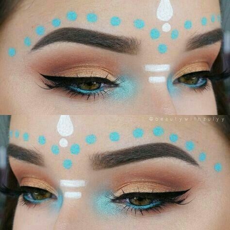 Blue Eyebrows, Extreme Make-up, Carnaval Make-up, Makeup Festival, Coachella Makeup, Fantasy Make-up, Makeover Makeup, Eyes Eyeliner, Beauty Makeover