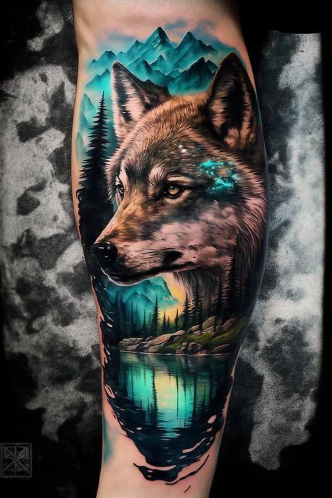 Wolf Pack Tattoo, Tato Naruto, Wolf Tattoo Forearm, Wolf Tattoos For Women, Wolf Sleeve, Wildlife Tattoo, Wolf Tattoos Men, Tattoo Wolf, Animal Sleeve Tattoo