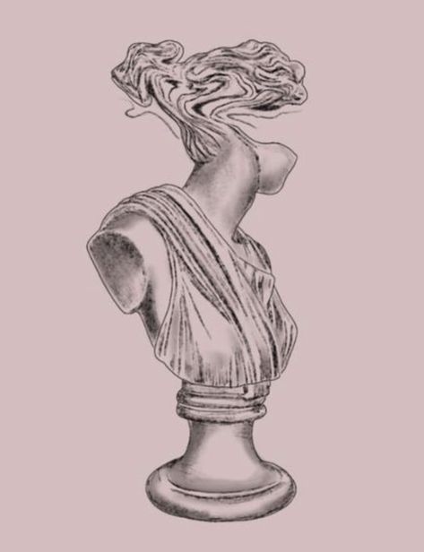 Marble Sculpture Tattoo, Greek Goddess Bust Tattoo, Italian Sculpture Tattoo, Statue Woman Tattoo, Greek Goddess Statue Drawing, Roman Statues Tattoos, Female Sculpture Tattoo, Aphrodite Sculpture Tattoo, Ancient Statue Tattoo