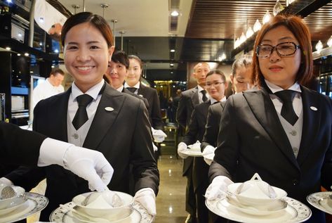 Food And Beverage Service, Different Types Of Food, Service Counter, Catering Industry, Dish Display, Fabulous Women, Women Wearing Ties, Hotel Food, Cold Dishes